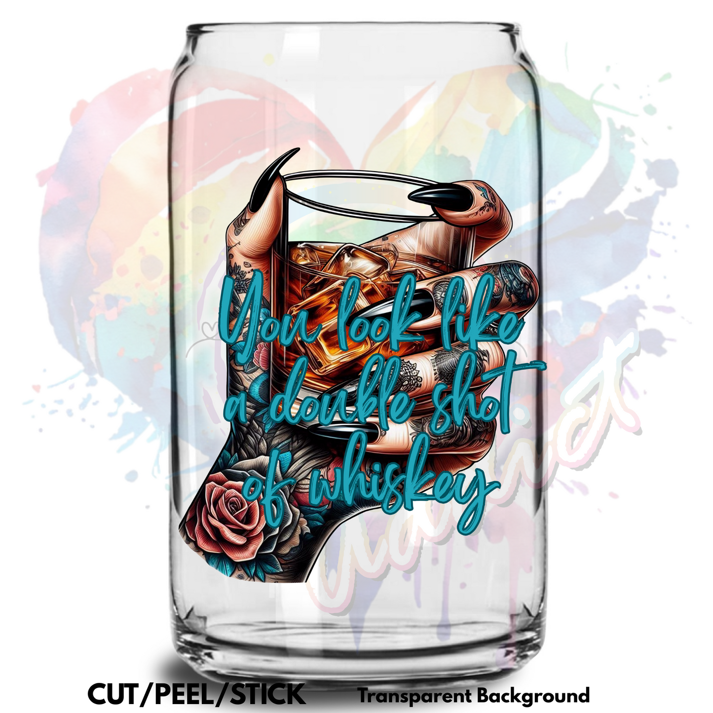 Double shot of Whiskey UV DTF Decal