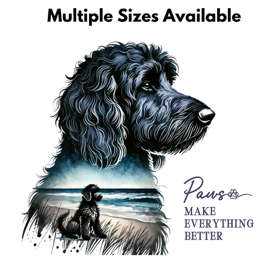 Paws Make everything Better Black Goldendoodle UV DTF Decal