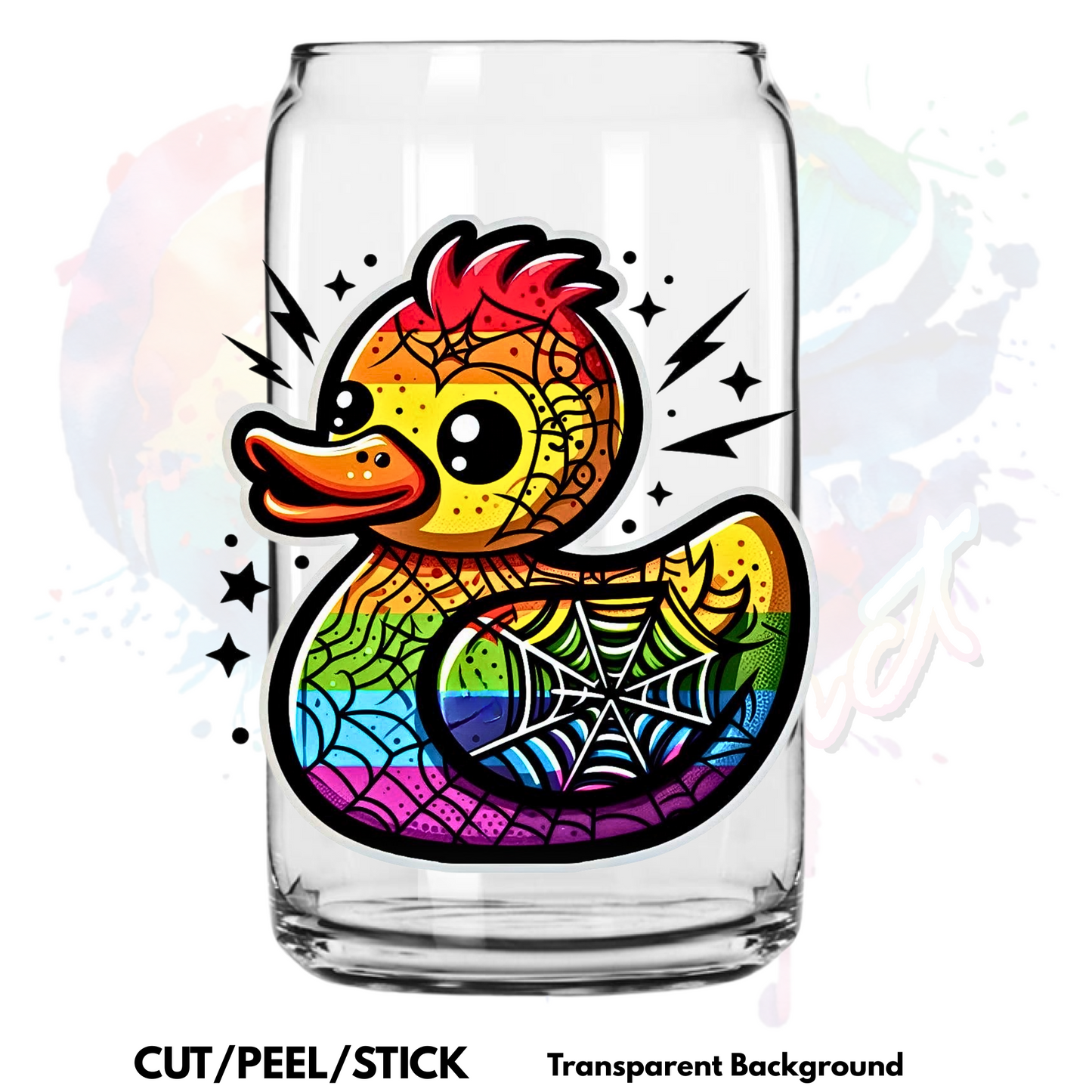 Spider Web Duck  UV DTF Decal