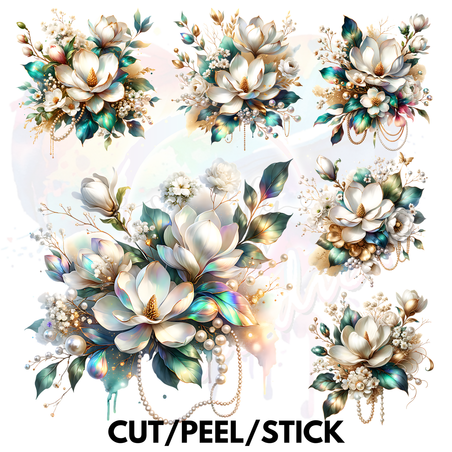 Golden Magnolia Element Sheet (Decals) 9.5x9.5