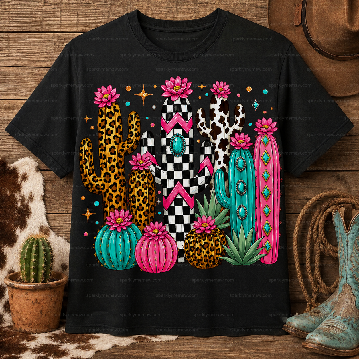 Boho Cactus Cluster DTF Transfer
