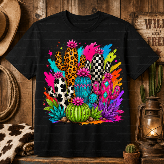 Boho Patterned Cactus Cluster DTF Transfer