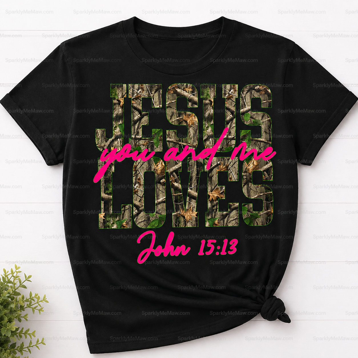 Jesus Loves You And Me Mossy Oak Camo John 15:13 DTF Transfer