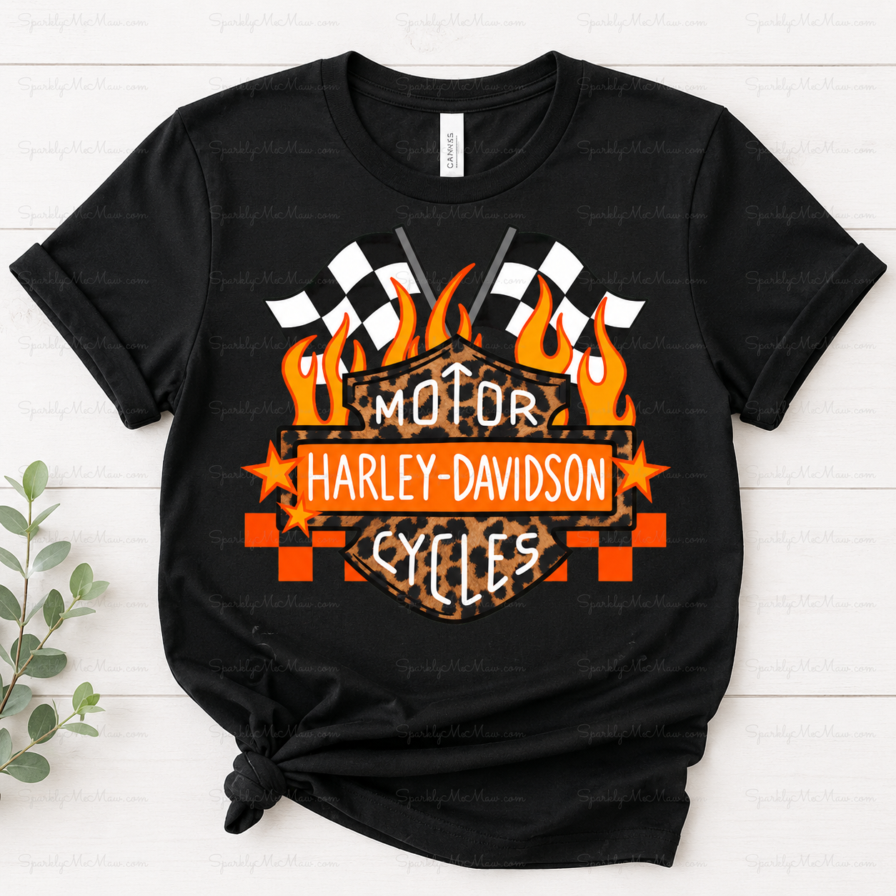 Harley-Davidson Leopard Flames Racing DTF Transfer