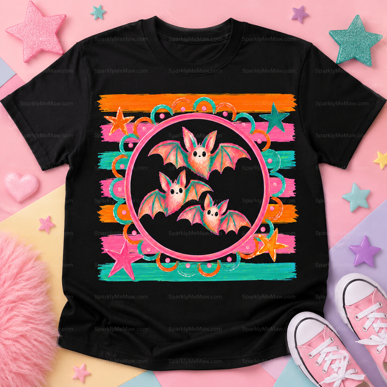 Cute Kawaii Bats Trio DTF Transfer