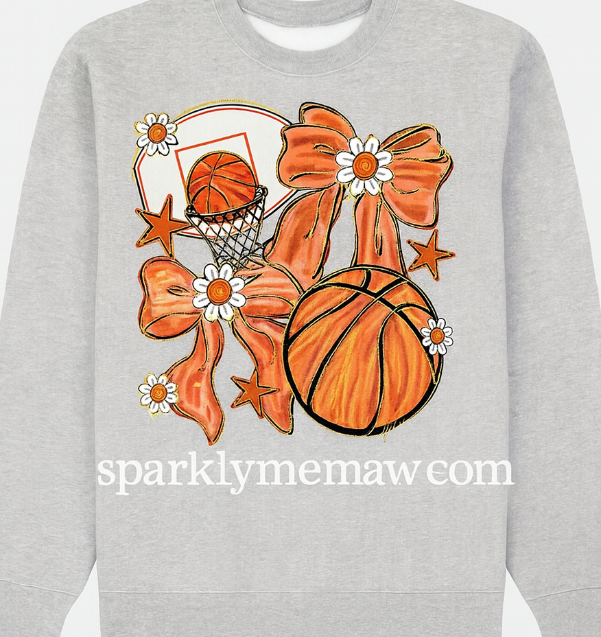Brushstroke basketball coquette DTF Transfer (Fabrics Only)