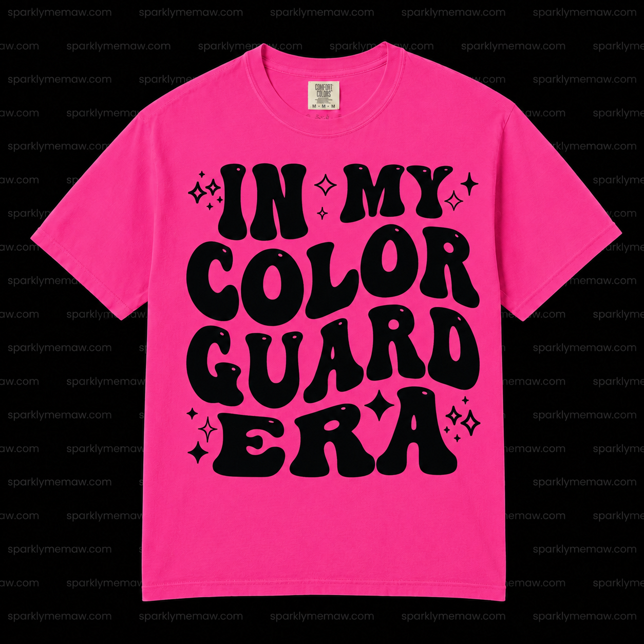 In My Color Guard Era Groovy Retro Bold Text with Sparkles DTF Transfer for Fabrics