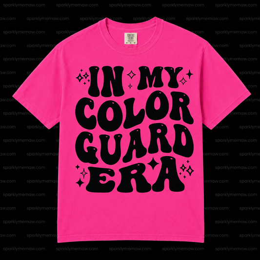 In My Color Guard Era Groovy Retro Bold Text with Sparkles DTF Transfer for Fabrics