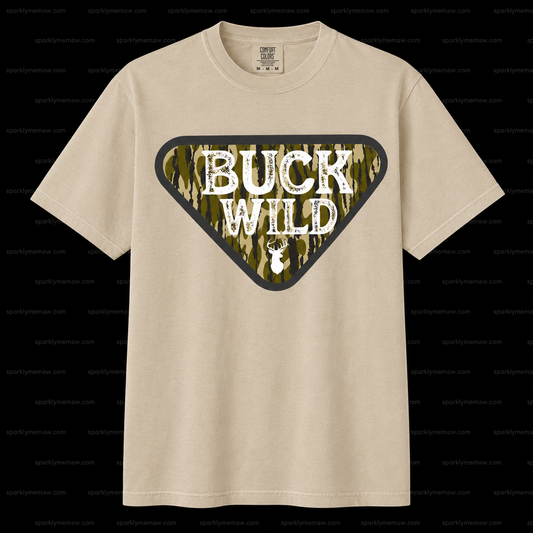 Buck Wild Camo Deer DTF Transfer for Fabrics