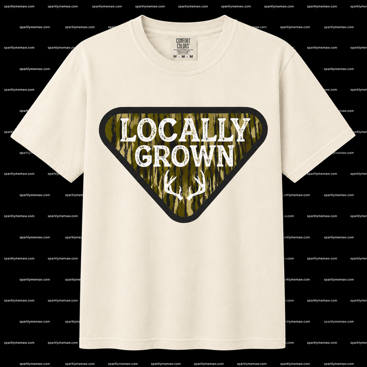 Locally Grown Camo Deer DTF Transfer for Fabrics