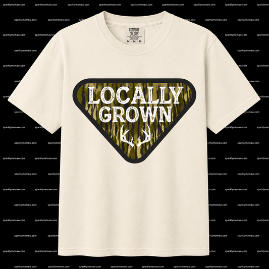 Locally Grown Camo Deer DTF Transfer for Fabrics