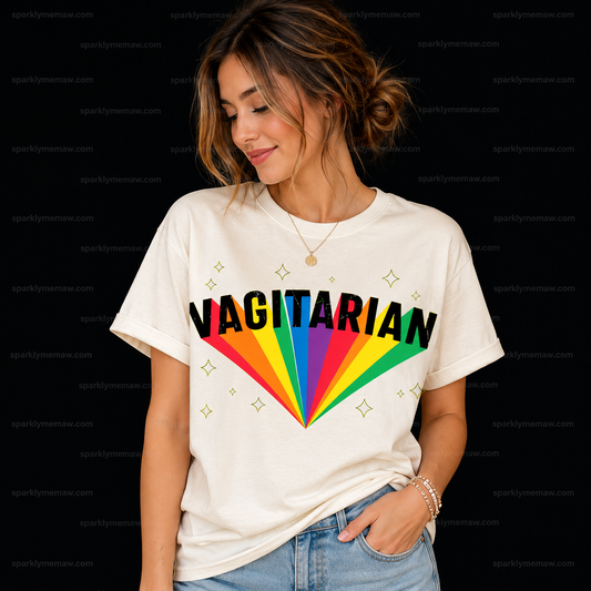 Vagitarian Rainbow Pride DTF Transfer for Fabrics