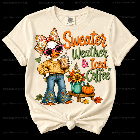 Sweater Weather Duck DTF Transfer for Fabrics