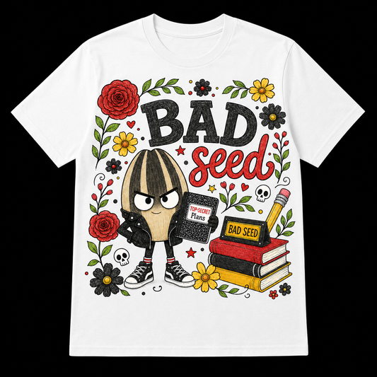 Bad Seed Character Floral Design DTF Transfer for Fabrics