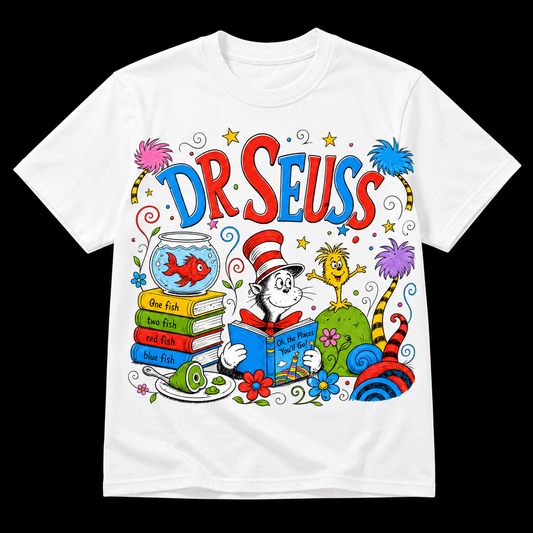 Dr. Seuss Cat in Hat Collage DTF Transfer for Fabrics