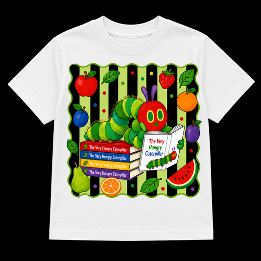 The Very Hungry Caterpillar Reading DTF Transfer for Fabrics