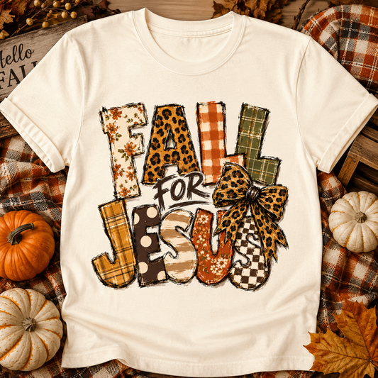 Fall For Jesus Autumn Patterns DTF Transfer for fabrics