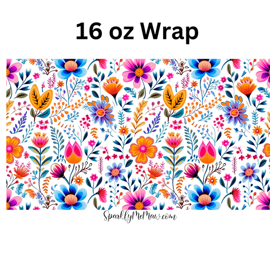 Flowers UV DTF 16 oz Wrap