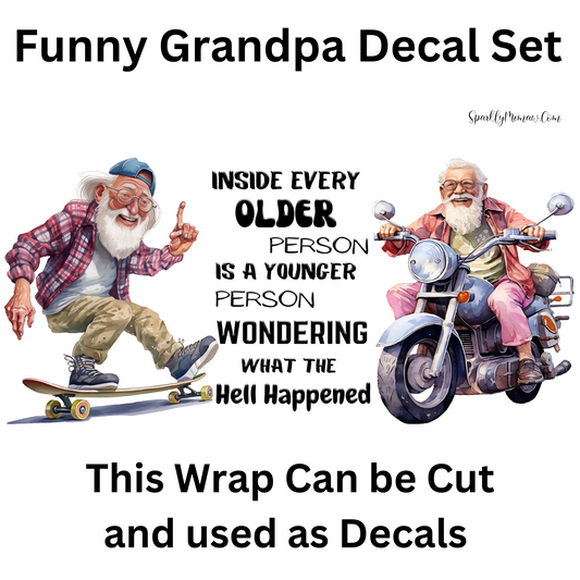 Funny GrandPa UV DTF Decal Set