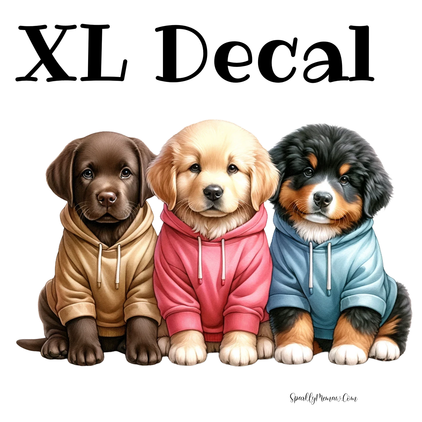 3 Puppies XLarge UV DTF Decal