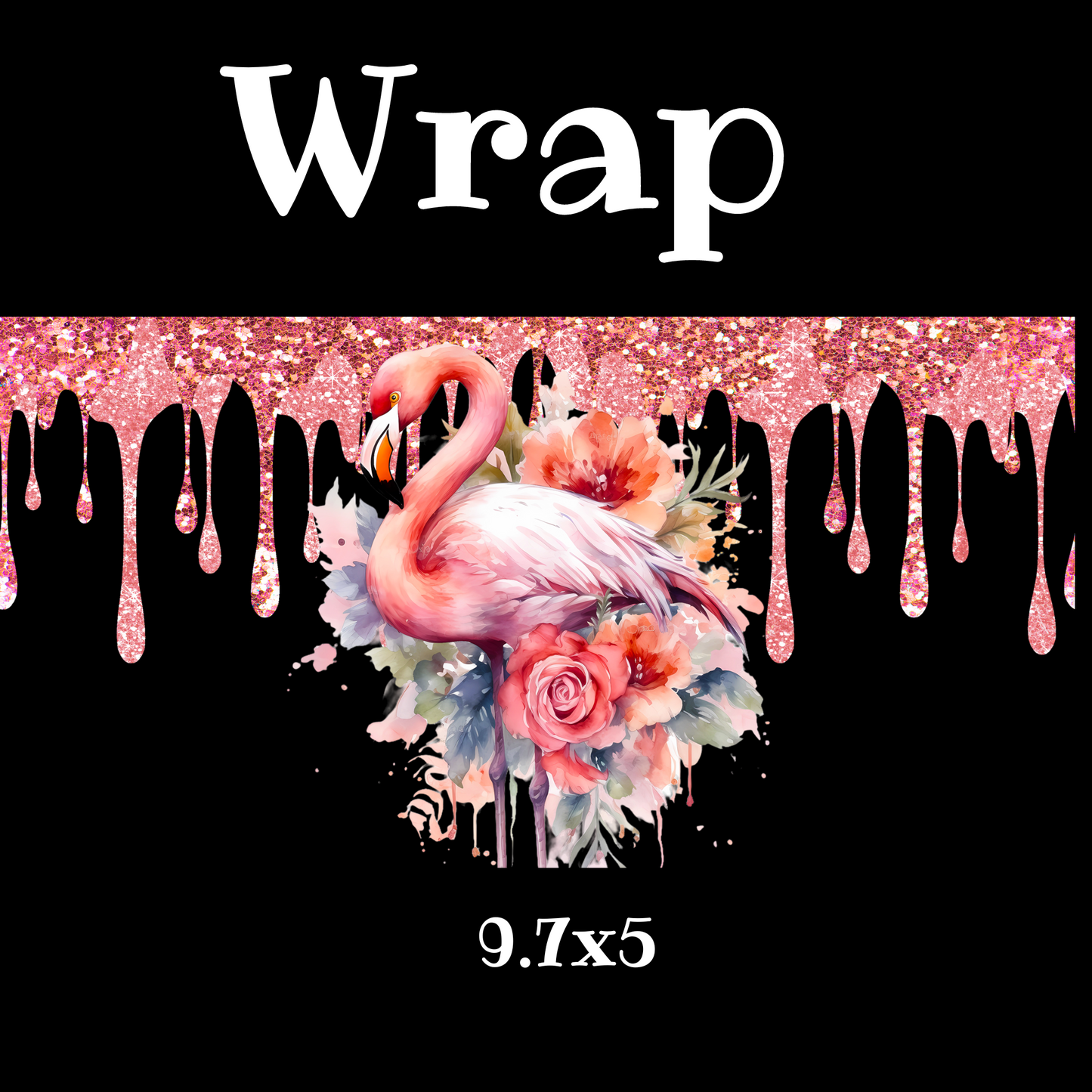 Glitter Flamingo UV DTF Wrap