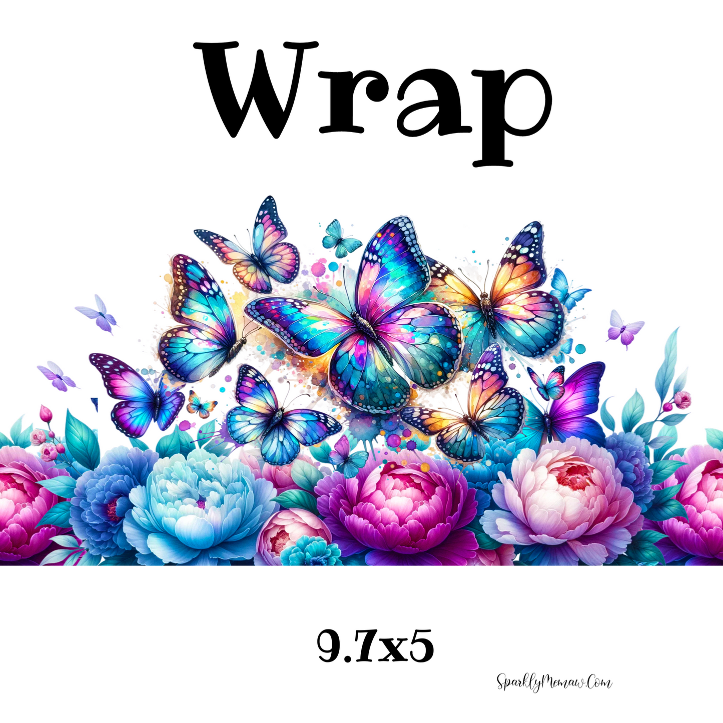 Butterflies and Flowers 3 UV DTF wrap
