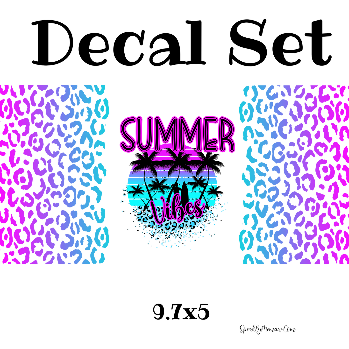 Summer Vibes 1 UV DTF Decal Set (Wrap)