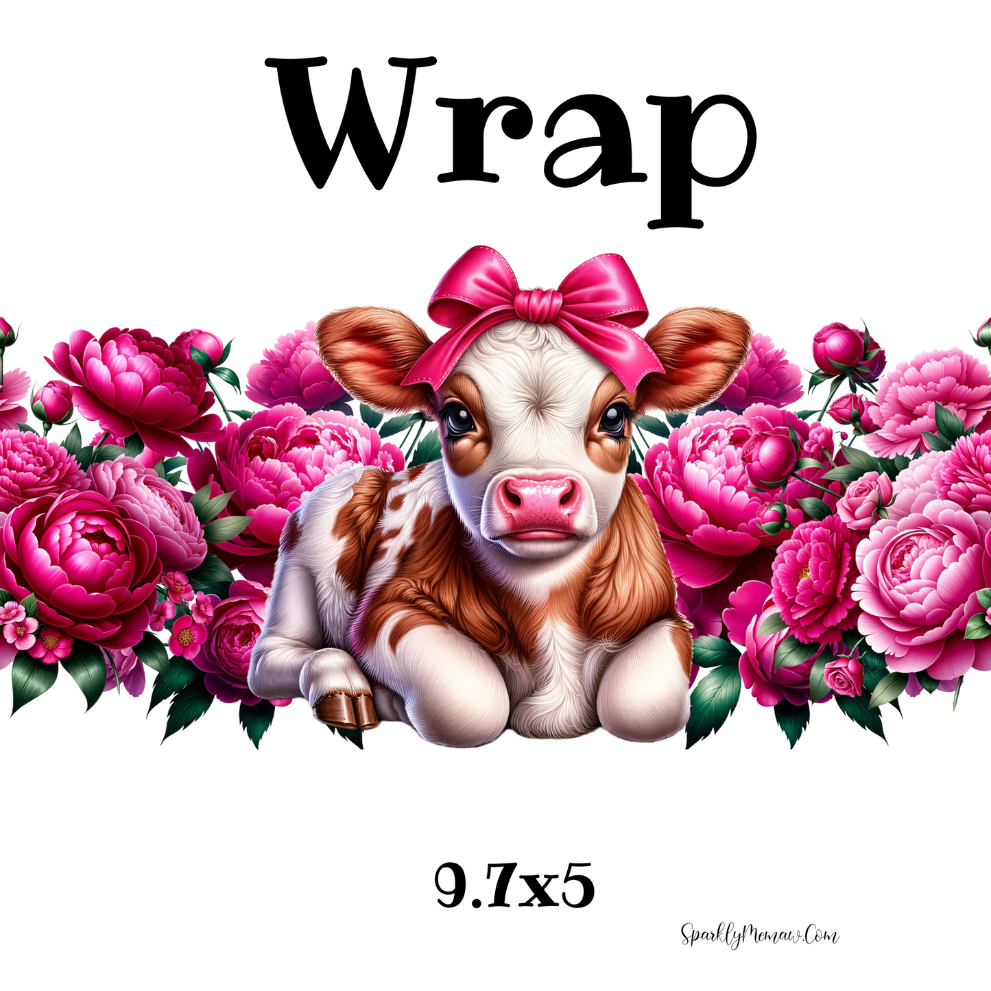 Dairy Cow with a Pink Bow UV DTF Wrap