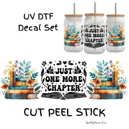 Floral Books "One More Chapter" UV DTF Decal Set (Wrap)
