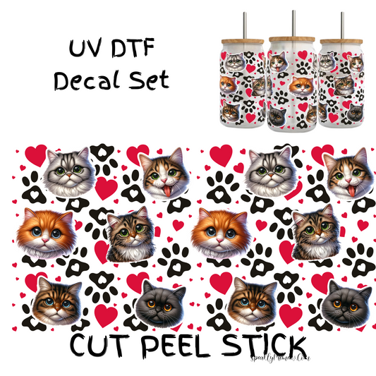Funny Cat UV DTF Decal Set (Wrap)