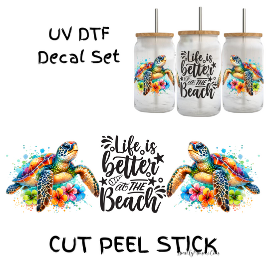 Turtle Life is Better UV DTF Decal Set (Wrap)