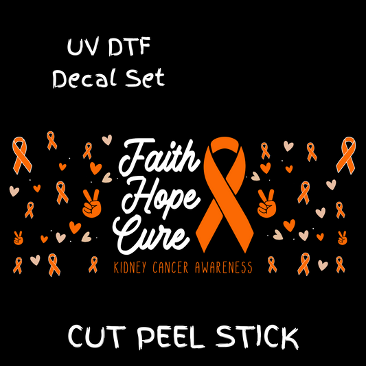 Kidney Cancer UV DTF Decal Set (Wrap)