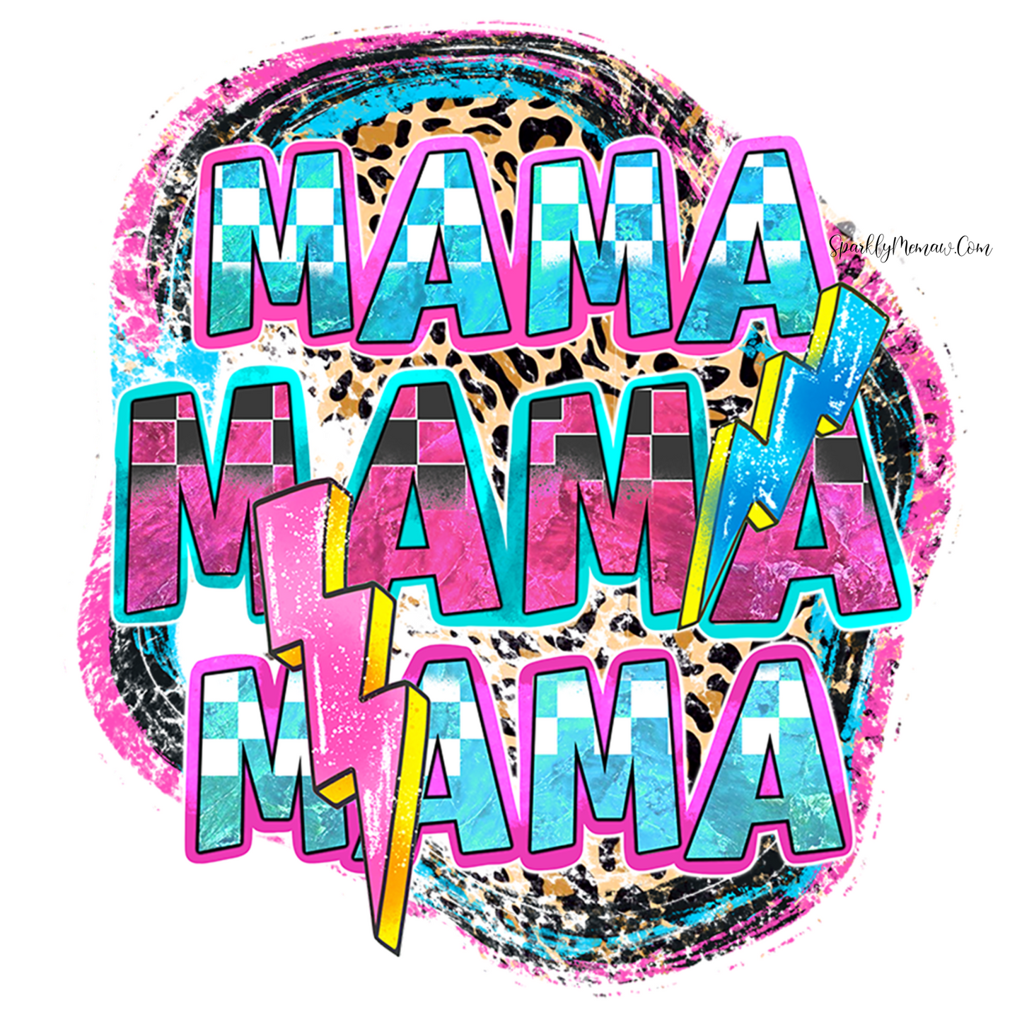 Mama Mama Mama UV DTF Decal 4 x 3.4 inches