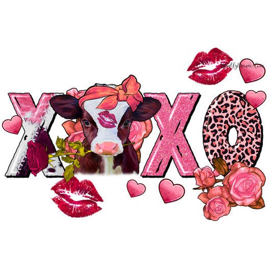 xoxo baby cow UV DTF Decal 3 x 4.5 inches