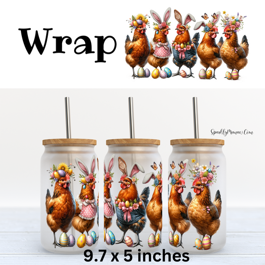 Chicken Easter UV DTF Wrap