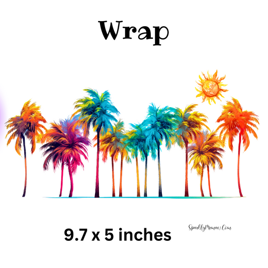 Colorful Palm Tree UV DTF Wrap