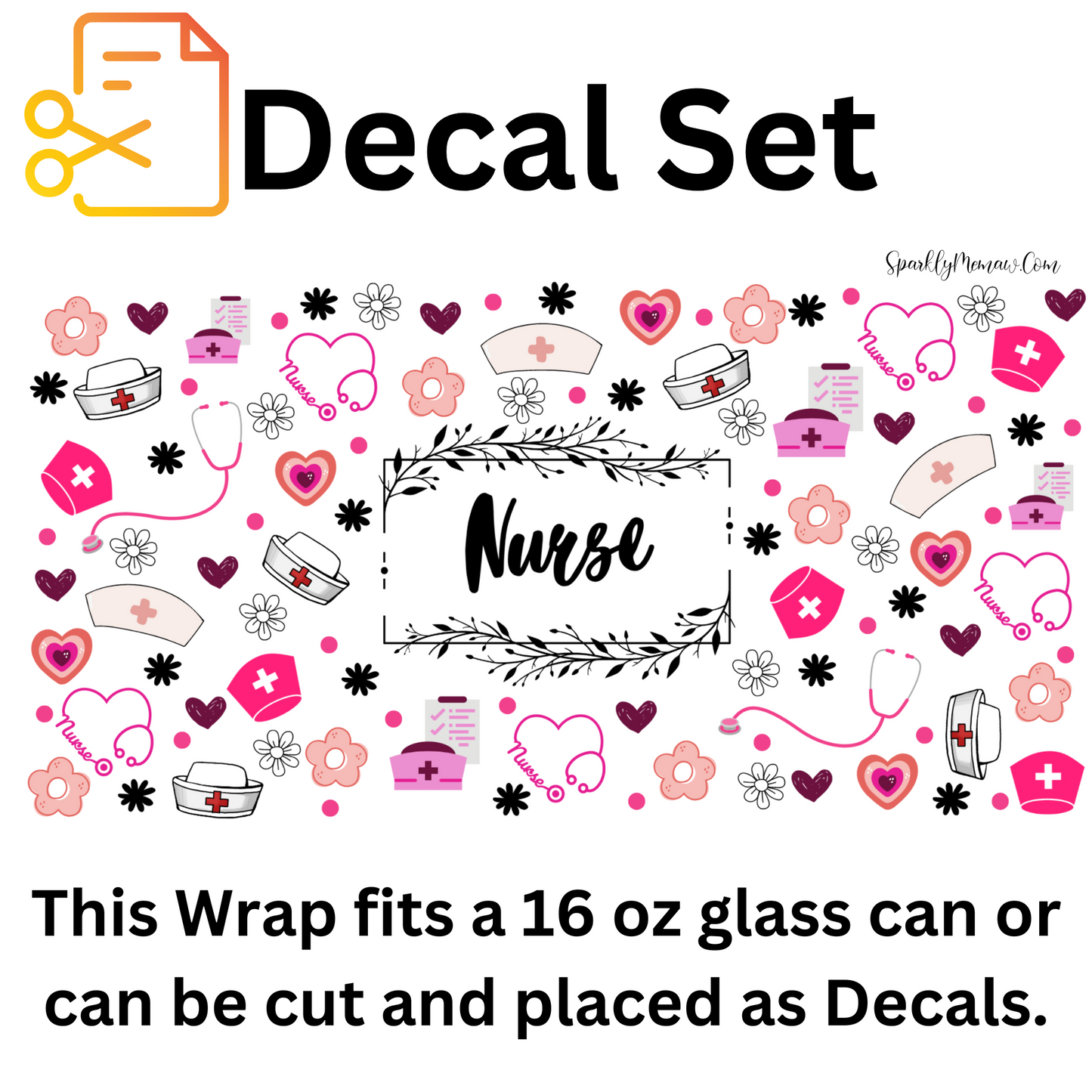 Nurse UV DTF Decal Set