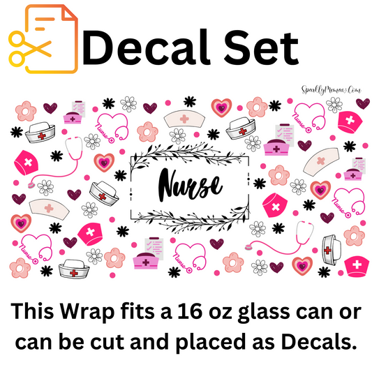 Nurse UV DTF Decal Set