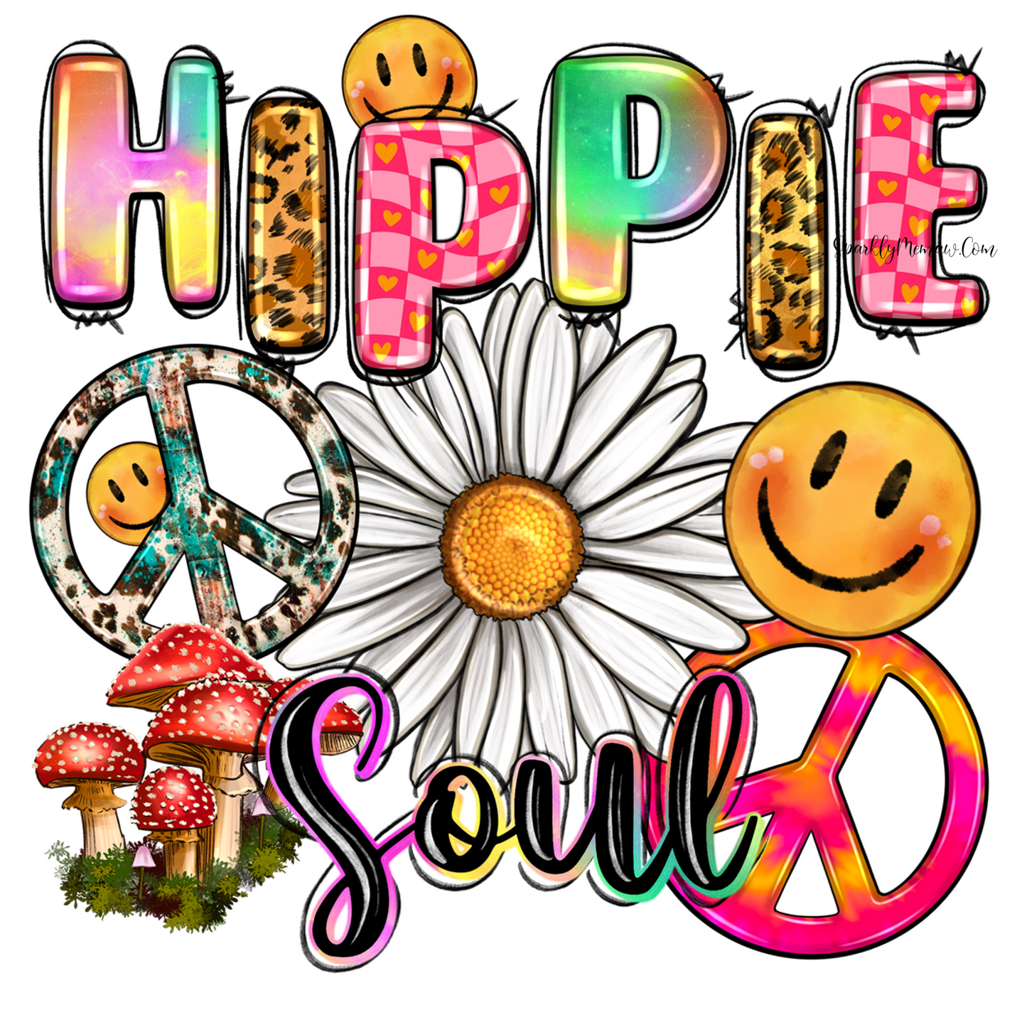 Hippie Soul #2 UV DTF Decal 4 x3.96