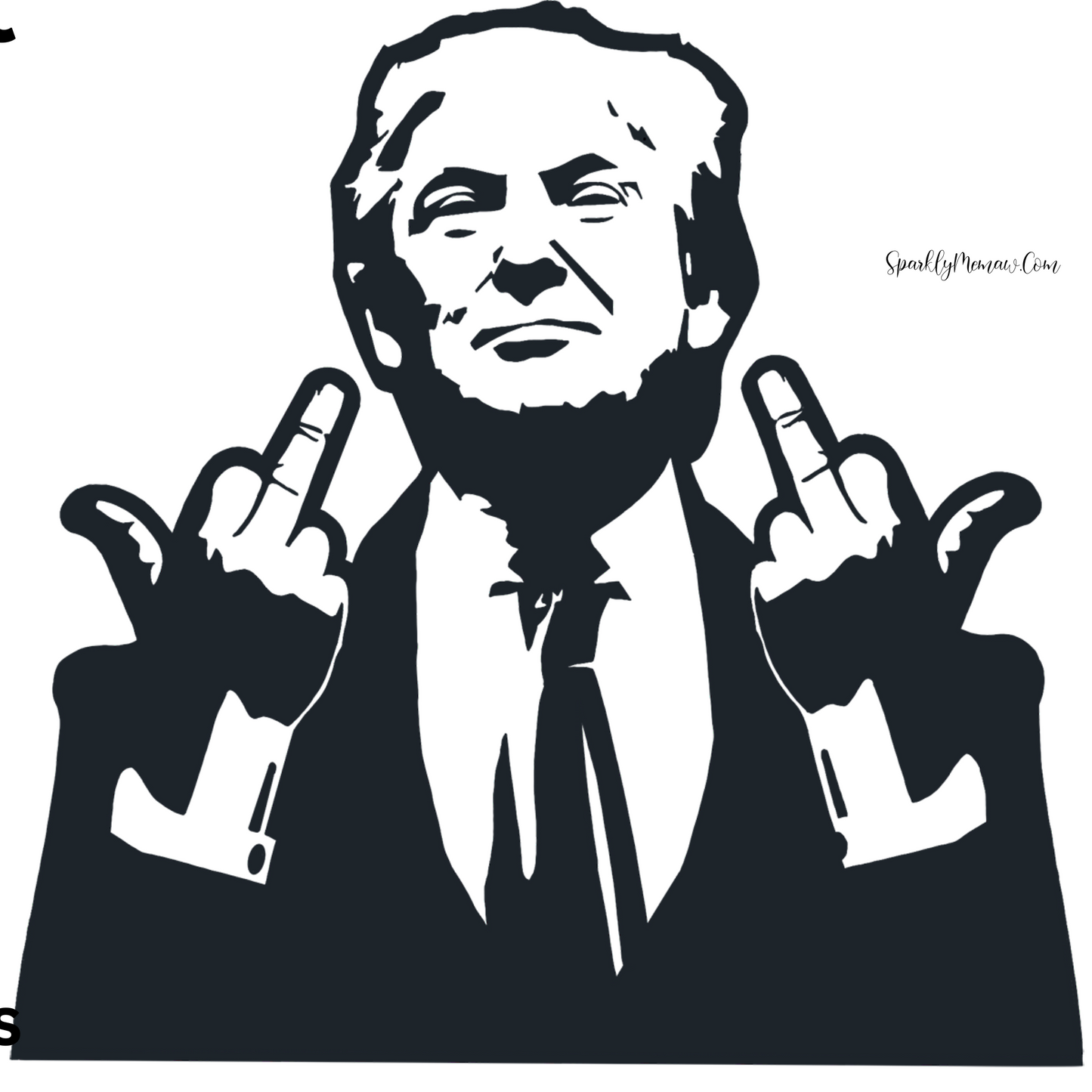 Middle Finger Trump UV DTF Decal (2 sizes avail)