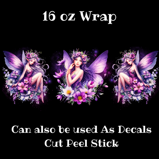 Purple Fairy UV DTF 16 oz wrap (Decals)