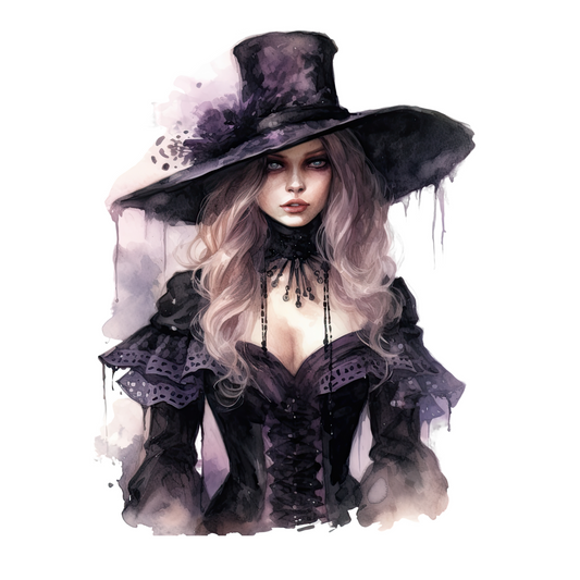 Dark Gothic Witch #1 UV DTF Decal