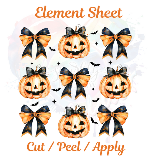 Halloween Bow UV DTF Element Sheet