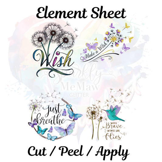 Make a Wish UV DTF Element Sheet 8x9 inches