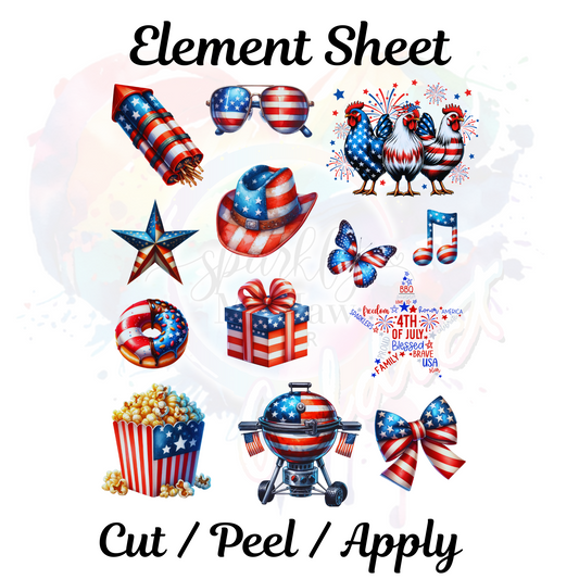 Merica UV DTF Element Sheet 8x9 inches