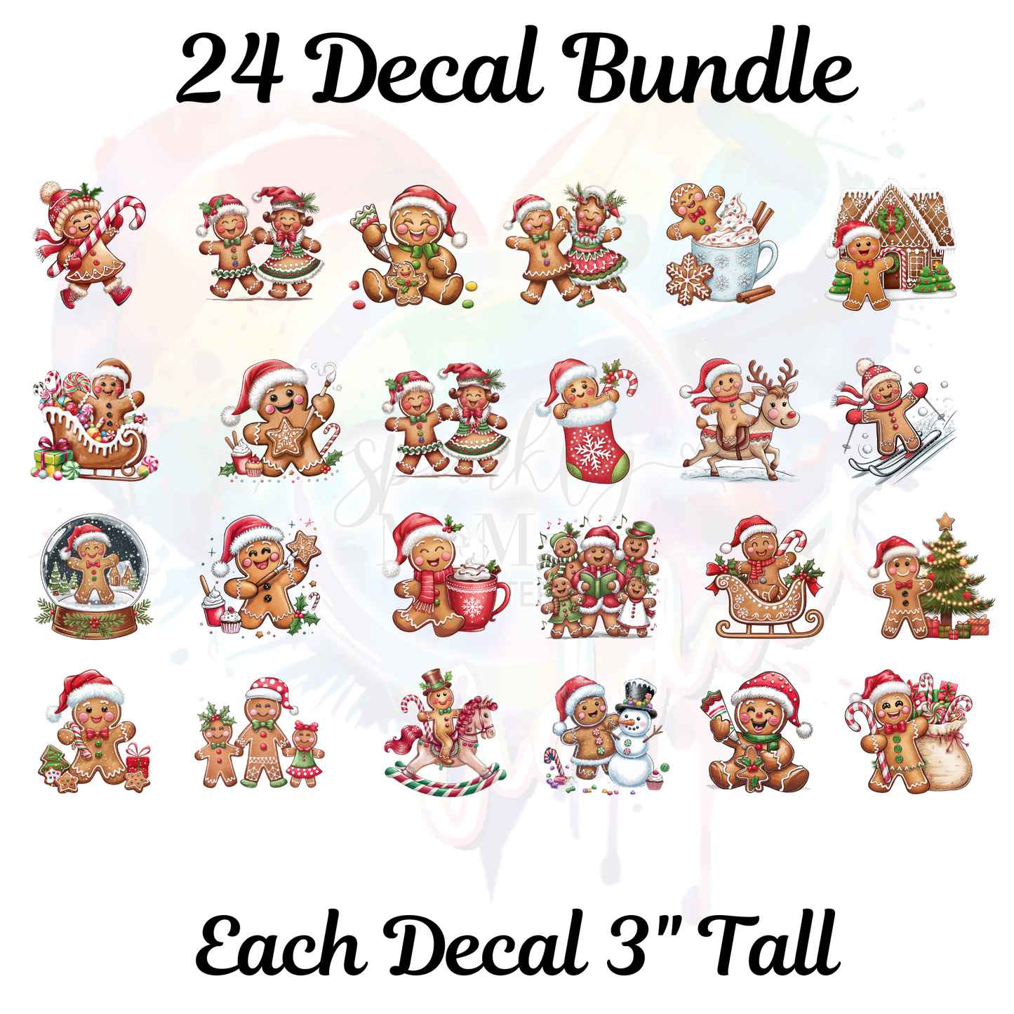 Ginger Bread 24 (3 inch) Decals UV DTF Bundle Deal