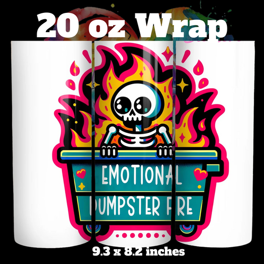 Emotional Dumpster Fire 20 oz UV DTF Wrap