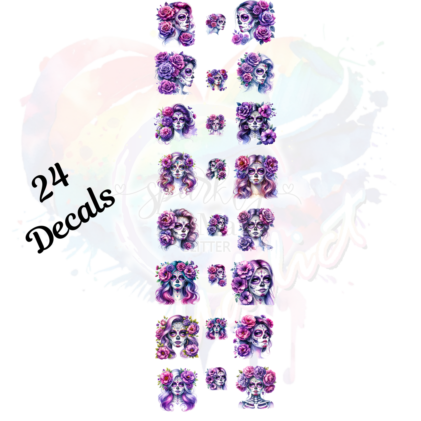 Sugar Skull Catrina UV DTF Bundle Set (2, 3 and 4 inches avail)