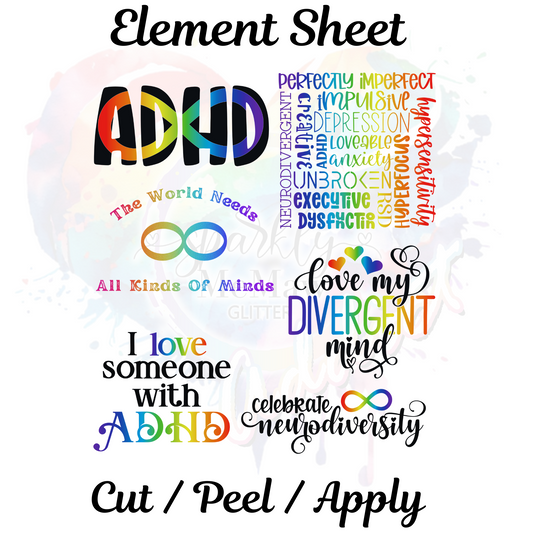 ADHD UV DTF element Sheet