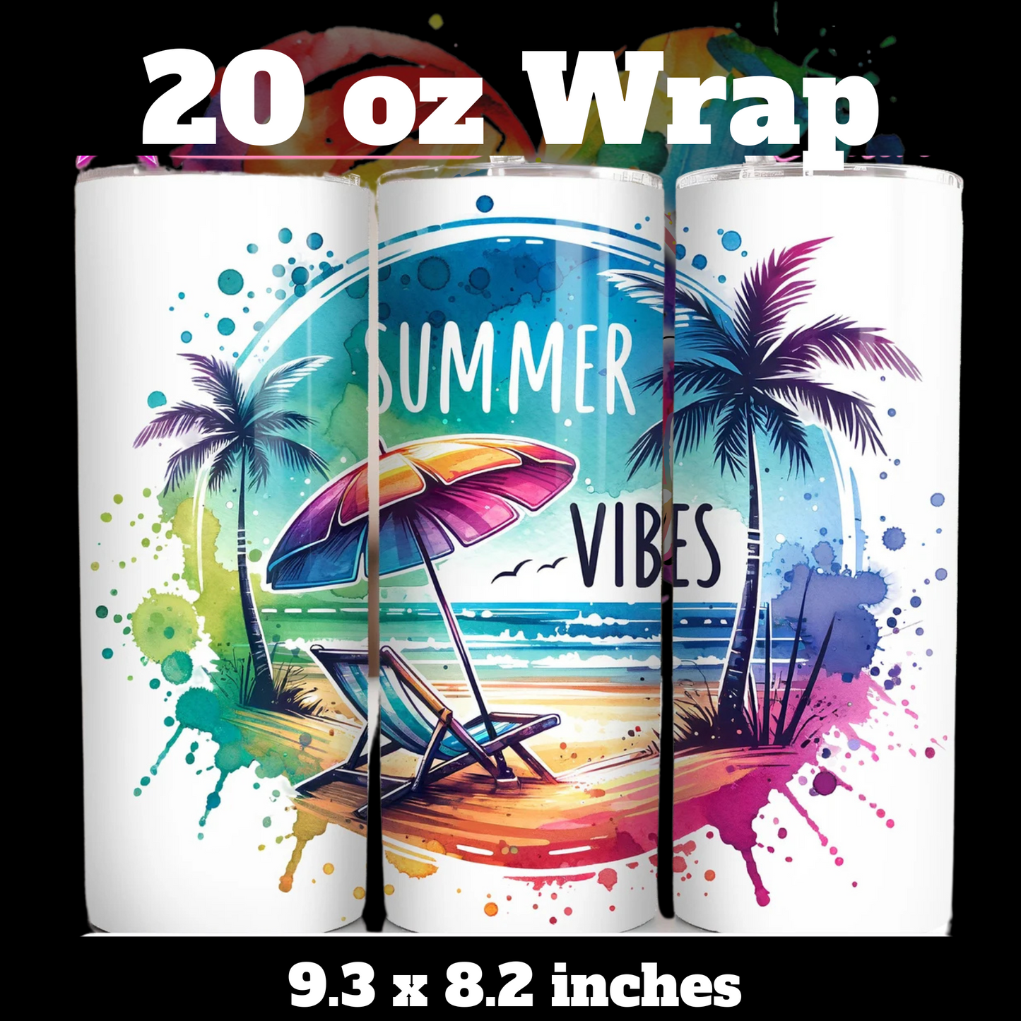 Summer Vibes 20 oz UV DTF Wrap